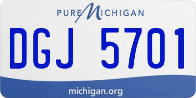 MI license plate DGJ5701