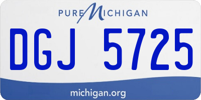 MI license plate DGJ5725
