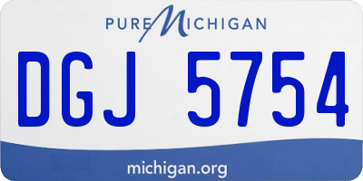 MI license plate DGJ5754