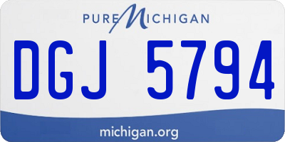 MI license plate DGJ5794
