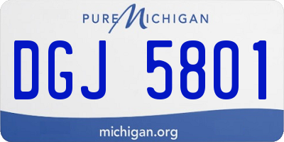 MI license plate DGJ5801