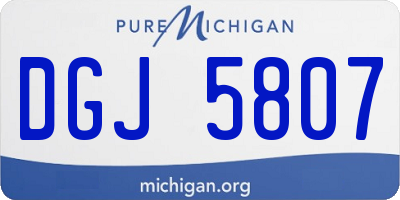 MI license plate DGJ5807