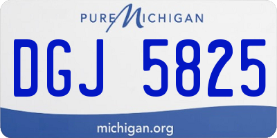 MI license plate DGJ5825