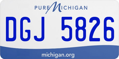 MI license plate DGJ5826