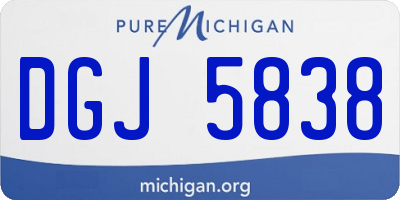 MI license plate DGJ5838