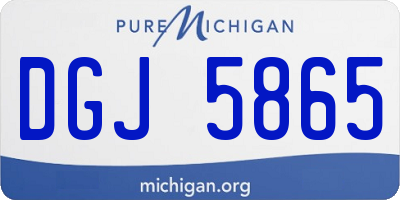 MI license plate DGJ5865
