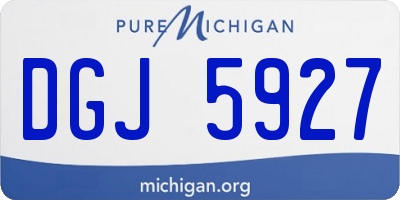 MI license plate DGJ5927