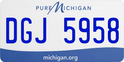 MI license plate DGJ5958