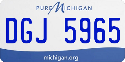 MI license plate DGJ5965