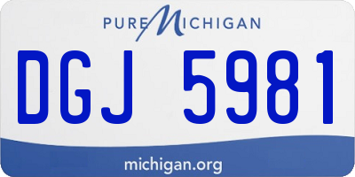 MI license plate DGJ5981