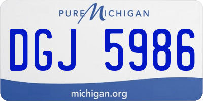 MI license plate DGJ5986