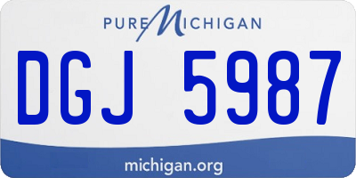 MI license plate DGJ5987