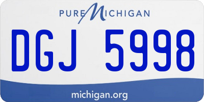 MI license plate DGJ5998