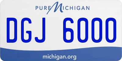 MI license plate DGJ6000