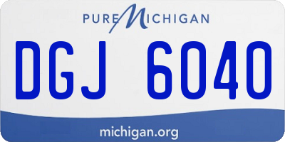 MI license plate DGJ6040