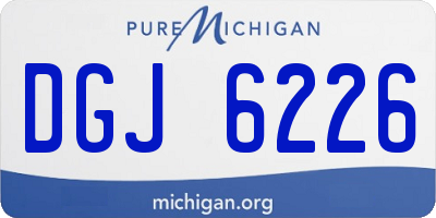 MI license plate DGJ6226
