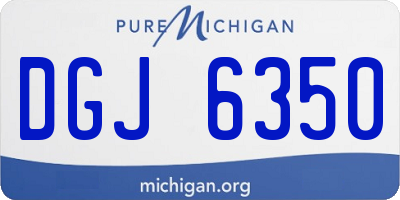 MI license plate DGJ6350
