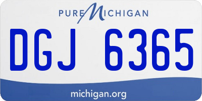 MI license plate DGJ6365