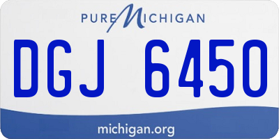MI license plate DGJ6450