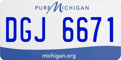 MI license plate DGJ6671