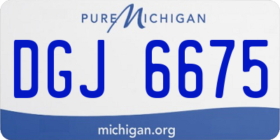 MI license plate DGJ6675