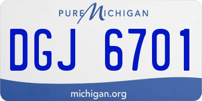 MI license plate DGJ6701