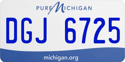 MI license plate DGJ6725