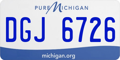 MI license plate DGJ6726