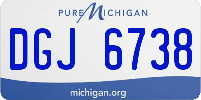 MI license plate DGJ6738