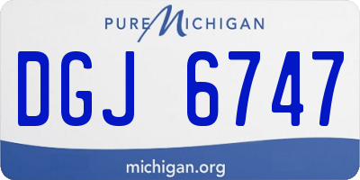MI license plate DGJ6747