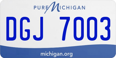 MI license plate DGJ7003