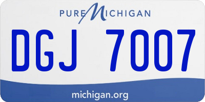 MI license plate DGJ7007