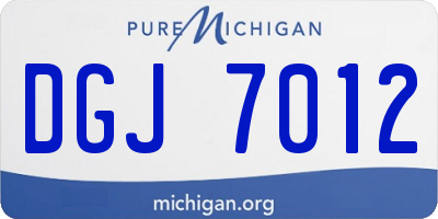 MI license plate DGJ7012