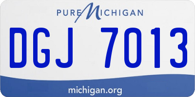 MI license plate DGJ7013