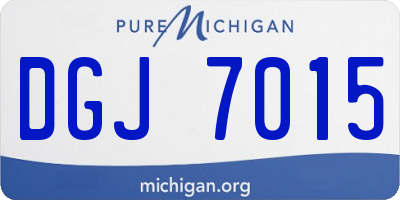 MI license plate DGJ7015