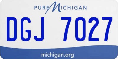 MI license plate DGJ7027