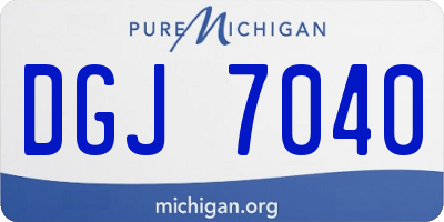 MI license plate DGJ7040