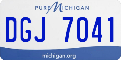 MI license plate DGJ7041
