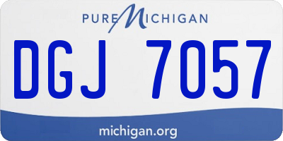 MI license plate DGJ7057