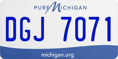 MI license plate DGJ7071
