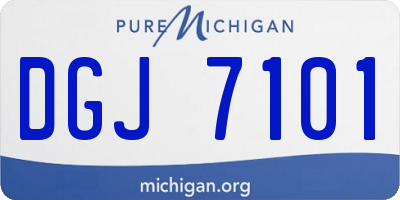 MI license plate DGJ7101