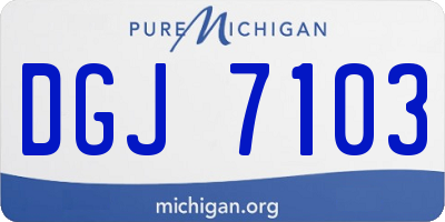 MI license plate DGJ7103