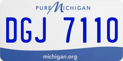 MI license plate DGJ7110