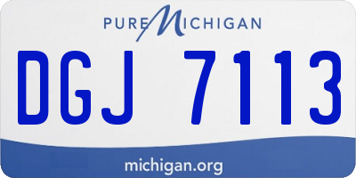 MI license plate DGJ7113
