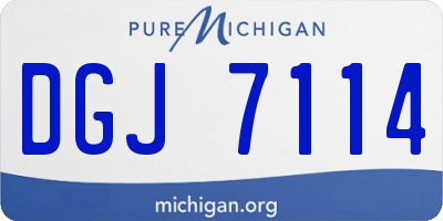 MI license plate DGJ7114