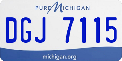 MI license plate DGJ7115