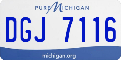 MI license plate DGJ7116