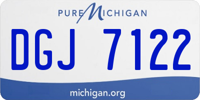 MI license plate DGJ7122
