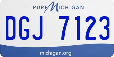 MI license plate DGJ7123