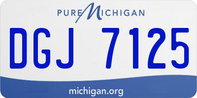 MI license plate DGJ7125